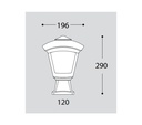 Schéma du lampadaire de jardin moderne Garonne Douille E27 Anthracite Aluminium Verre Transparent IP44 Dakar, Sénégal