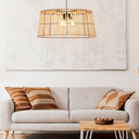 Lustre 3 lampes thaya tambour en métal et bambou naturel E27 Dakar, Sénégal