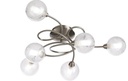 Lustre plafonnier Adoni à 6 lampes en métal laiton et verre transparent – Parfait pour un éclairage élégant et raffiné – Dakar, Sénégal.