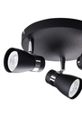 Zoom sur l'applique plafonnier à 3 lampes en acier noir – Éclairage moderne pour une ambiance contemporaine – Dakar, Sénégal.