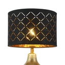 MIRAUEA - Lampe à poser en céramique or et textile noir Ø25