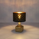 MIRAUEA - Lampe à poser en céramique or et textile noir Ø25