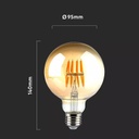 Ampoule LED Filament G95 E27 8W Lumière Jaune