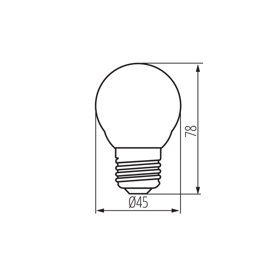 Ampoule LED G45 E27 4.5W Lumière jaune