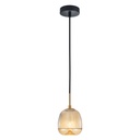Très belle suspension Carina en métal filaire et verre doré