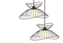 Lustre 3 lampes sophiste en métal filaire noir verre blanc. Dakar, Sénégal