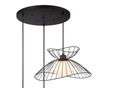 Beau lustre de 3 lampes en métal noir et verre. Dakar, Sénégal