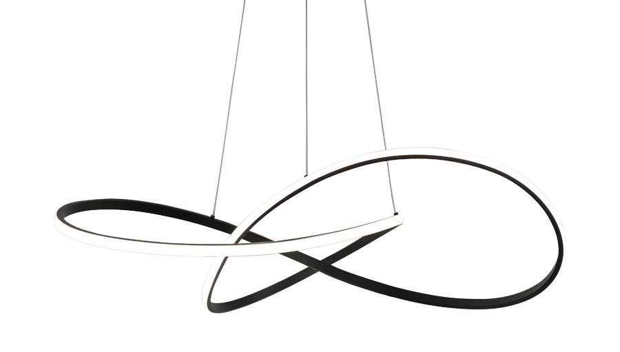 Zoom sur le lustre Abstrait LED 78W noir Dimmable avec 3 intensités.Dakar,Sénègal