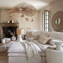 Suspension aérienne SARTENE en métal noir et corde à Dakar, Sénégal.