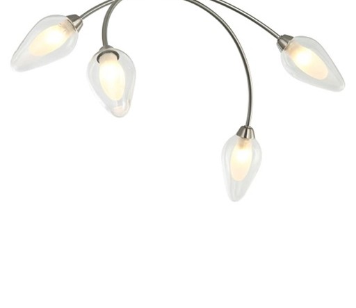 Lustre plafonnier 4 lampes Gallina en métal nickel satiné – Idéal pour un éclairage raffiné et contemporain – Dakar, Sénégal.