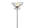 Lampadaire Sophiste en métal noir et verre blanc