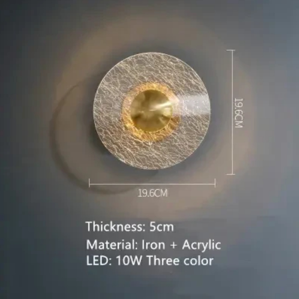 Applique murale LED Design Craquelé en acier inoxydable et aluminium