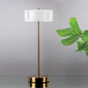 Lampe à poser LED cristal en acrylique et métal bronze