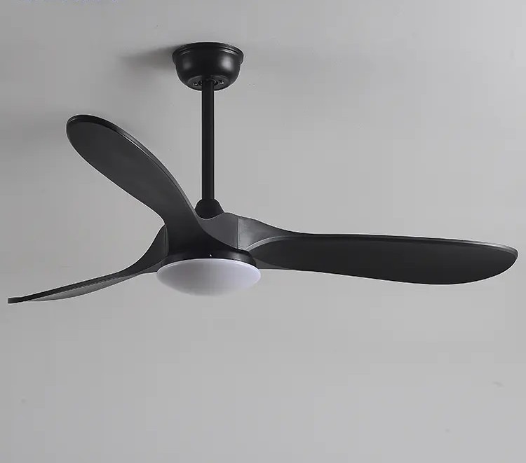 Plafonnier Velora LED 24W ventilateur en bois massif noir design élégant pour intérieur au Sénégal