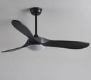 Plafonnier Velora LED 24W ventilateur en bois massif noir design élégant pour intérieur au Sénégal