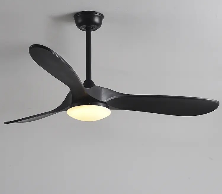 Plafonnier Velora LED 24W ventilateur en bois massif noir pour salles à manger modernes à Dakar, Sénégal