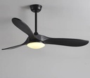 Plafonnier Velora LED 24W ventilateur en bois massif noir pour salles à manger modernes à Dakar, Sénégal