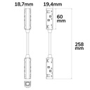 Double Connecteur L Long câble 90°