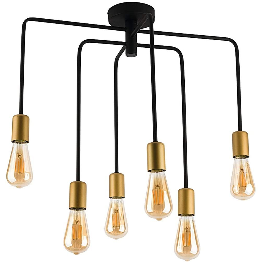 AXIS VI - Lustre en acier noir et cuivre