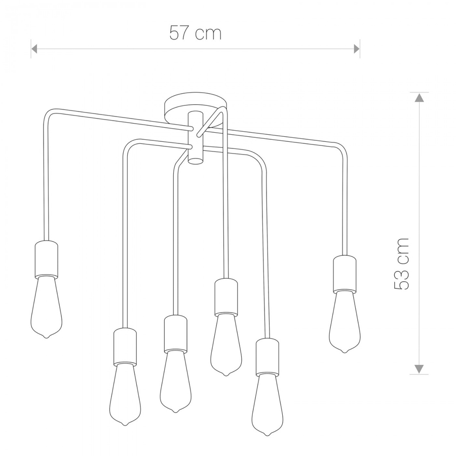 AXIS VI - Lustre en acier noir et cuivre
