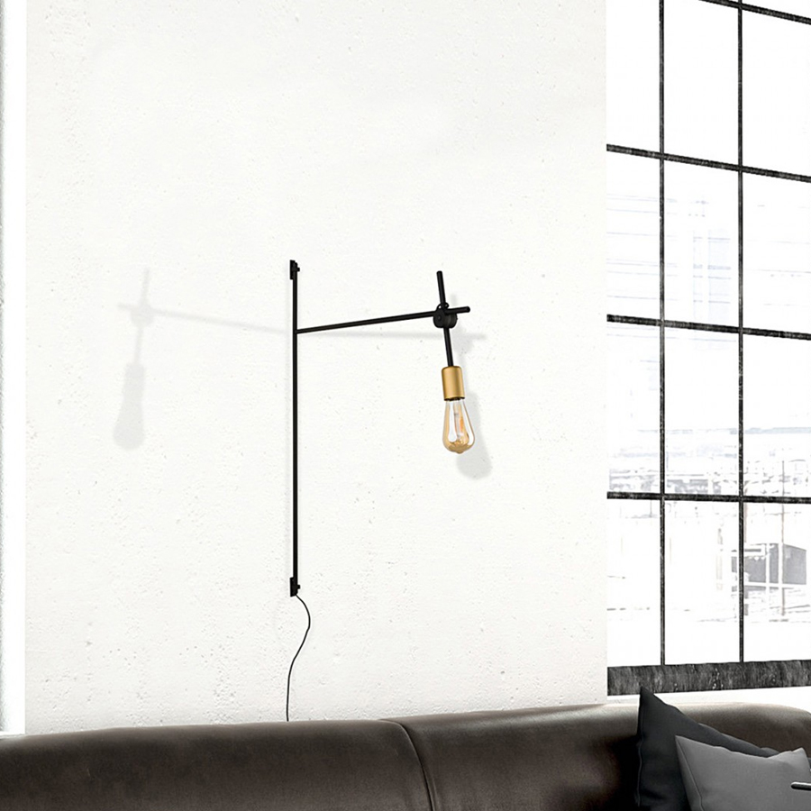 Luminaire mural design AXIS noir et cuivre avec douille E27, Dakar, Sénégal