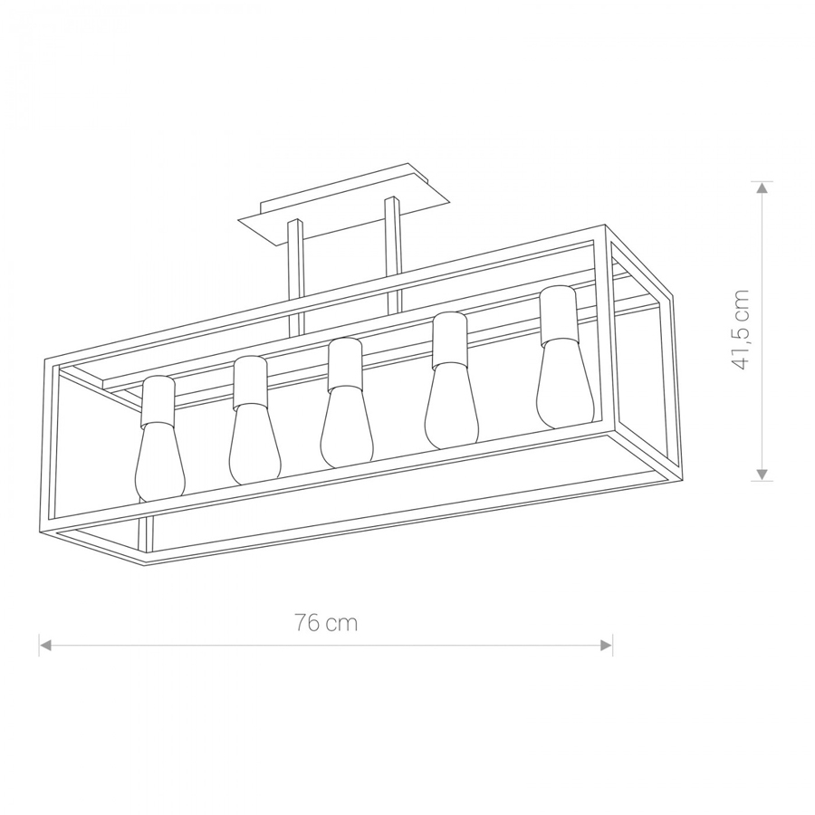 CRATE V - Lustre / Plafonnier en acier noir