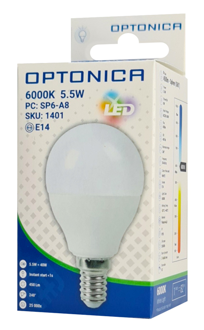 Ampoule Led G45 E14 5.5W Oumy