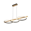 Suspension Brooke LED 40W noir mat avec finition bois