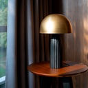 Lampe à poser Harmony en métal brossé antique et abat-jour en métal laiton