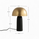 Lampe à poser Joy en métal brossé antique et abat-jour en métal doré H37cm