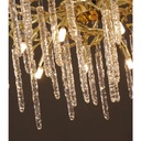Lustre 9 lampes Majestic en aluminium doré ,cristal