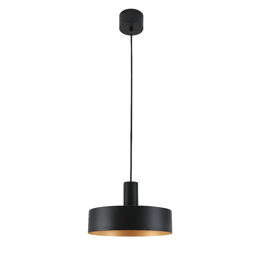 MATT BLACK+GOLDEN INSIDE 1*E27 220V 1.5M PVC CABLE