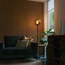 Lampadaire Solana en métal noir et verre fumé H143