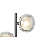 Lampe à poser Zora en métal noir mat avec verre fumé opale