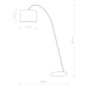 ALICE - Lampadaire en métal noir et tissu gris H205