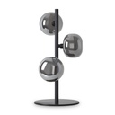 Lampe à poser Zora en métal noir mat avec verre fumé opale