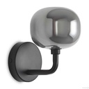 Applique Zora en métal noir mat avec verre fumé opale