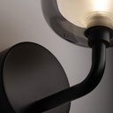 Applique Zora en métal noir mat avec verre fumé opale