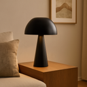 Lampe à poser champignon Nocéa en métal noir finition gris