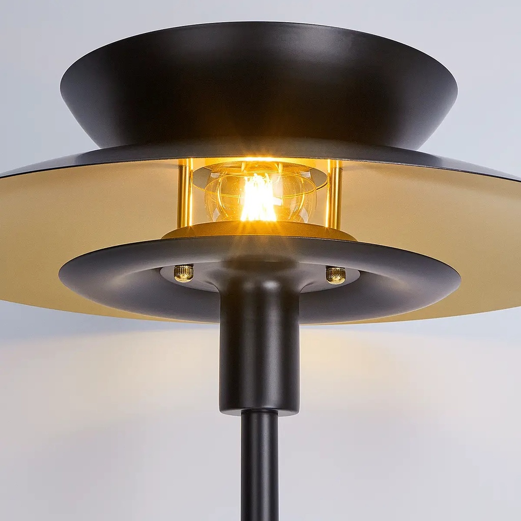 Lampadaire Astrée en métal noir dorée multi-abat-jour Ø38