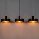 Lustre 3 lampes Torino en métal noir dorée