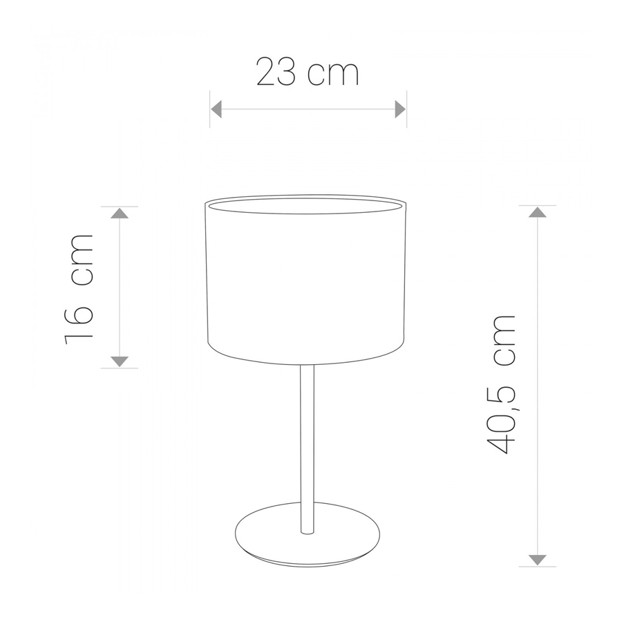 ALICE - Lampe à poser en métal noir et tissu gris H40,5