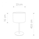 ALICE - Lampe à poser en métal noir et tissu gris H40,5