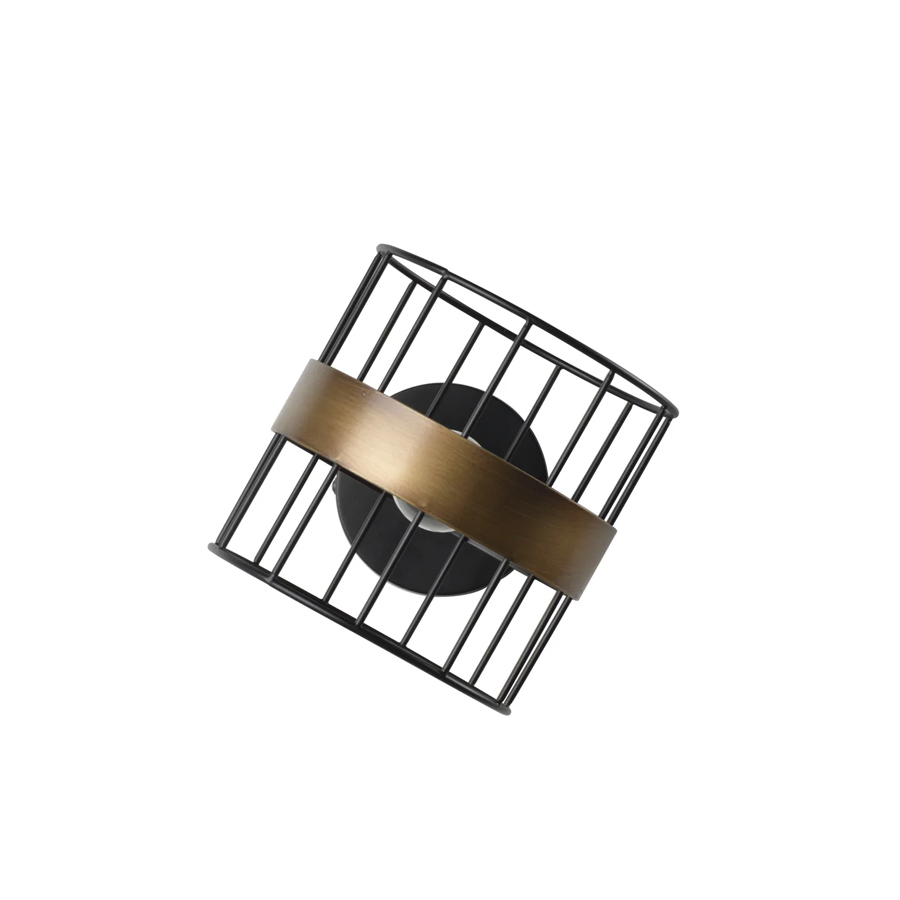 RAW - Applique orientable en métal filaire noir / bronze