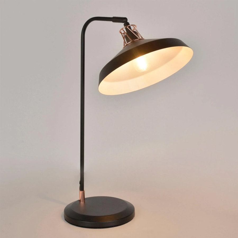 MARTY - Lampe à poser en métal noir / cuivre H58.5