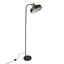 CLAYTON - Lampadaire en métal noir et bois naturel H161