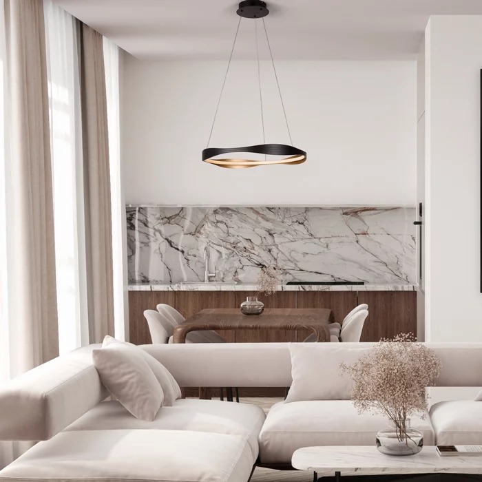 Lustre/ Suspension Crown LED 30W Lumière Jaune avec télécommande