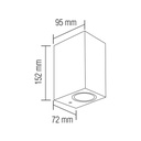 GU10 LIGHTING FIXTURE Black PC 2Bulbs Size 72x95x150mm IP65