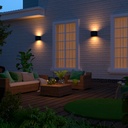 Applique murale LED 6W rond en aluminium noir étanche Lumière Jaune