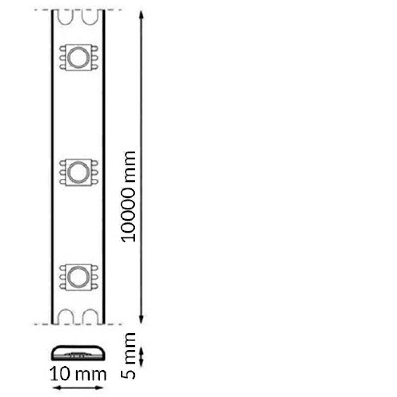 Ruban led flexible 10W/m Lumière Jaune étanche IP65 220V